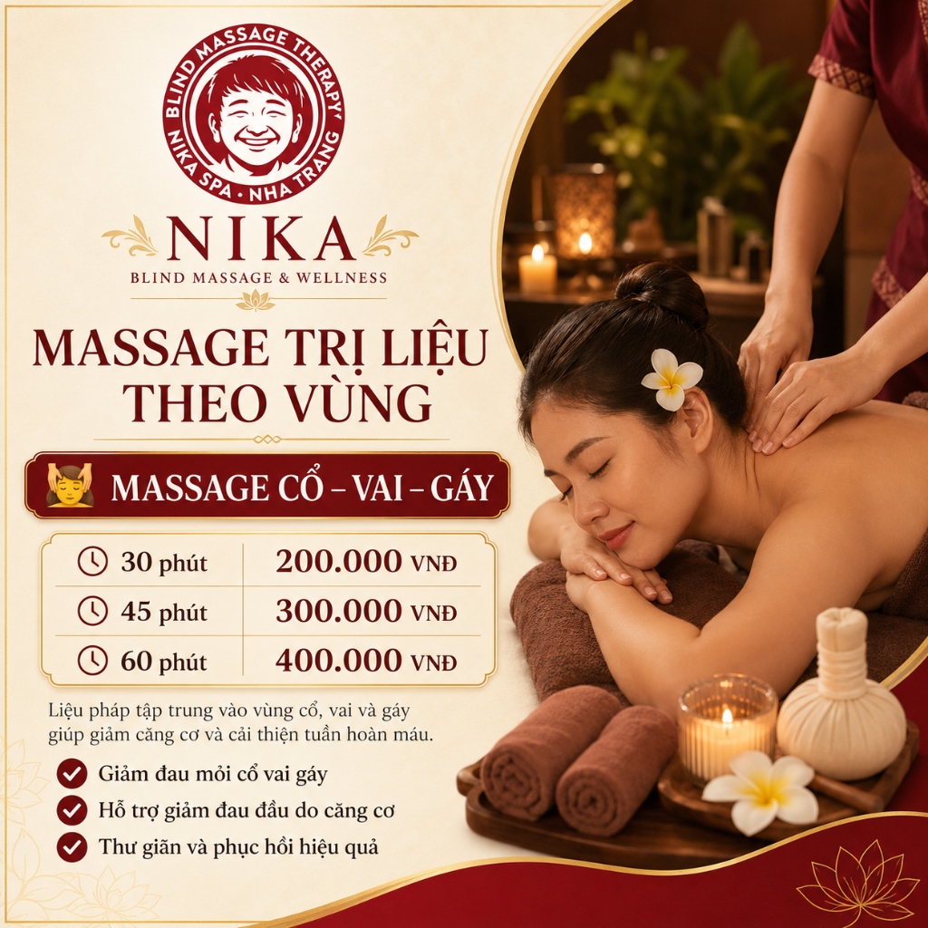 Bảng giá Massage Cổ - Vai - Gáy (Dạng bảng)